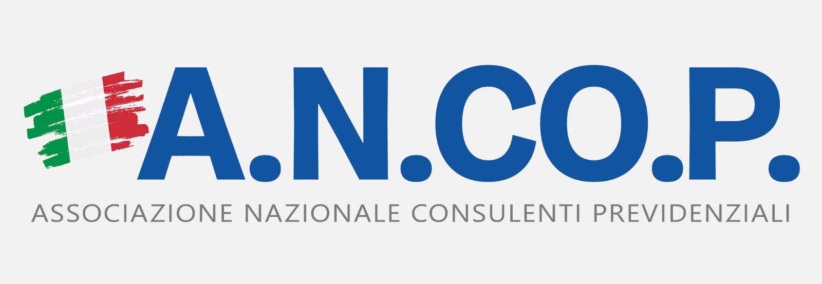 Logo Ancop a blue and white logo